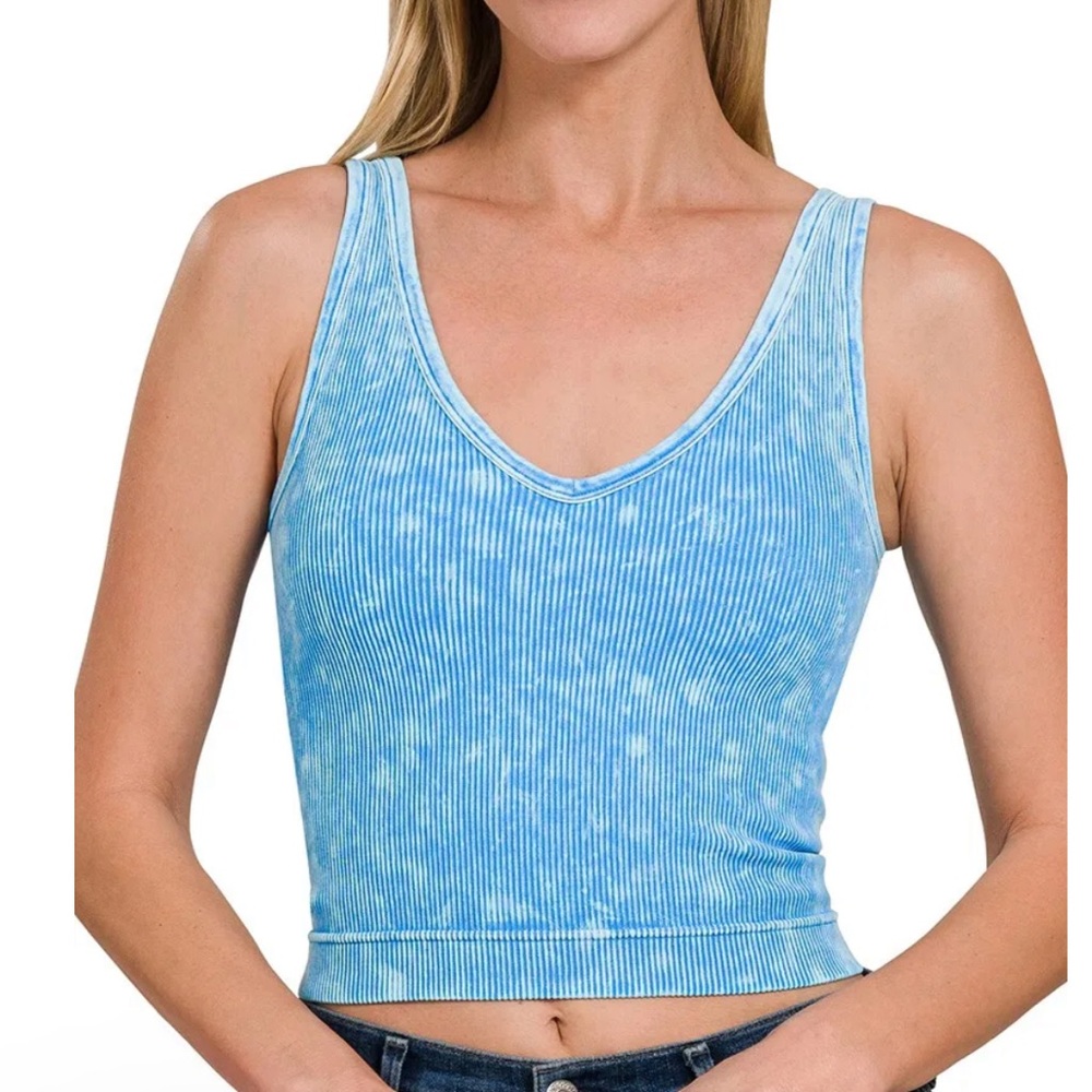 ZENANA 2 way neckline Ribbed Women's Top